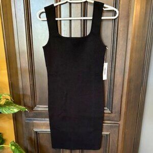 Reformation Black Sleeveless Marcel Cotton Ribbed Mini Dress